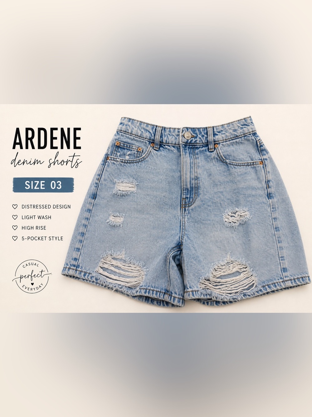 Ardene Distressed Denim Shorts | Size 03